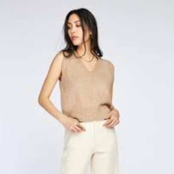 Gentle Fawn Milkshake Tan V-Neck Jordyn Sweater Vest - Picture 2 of 11